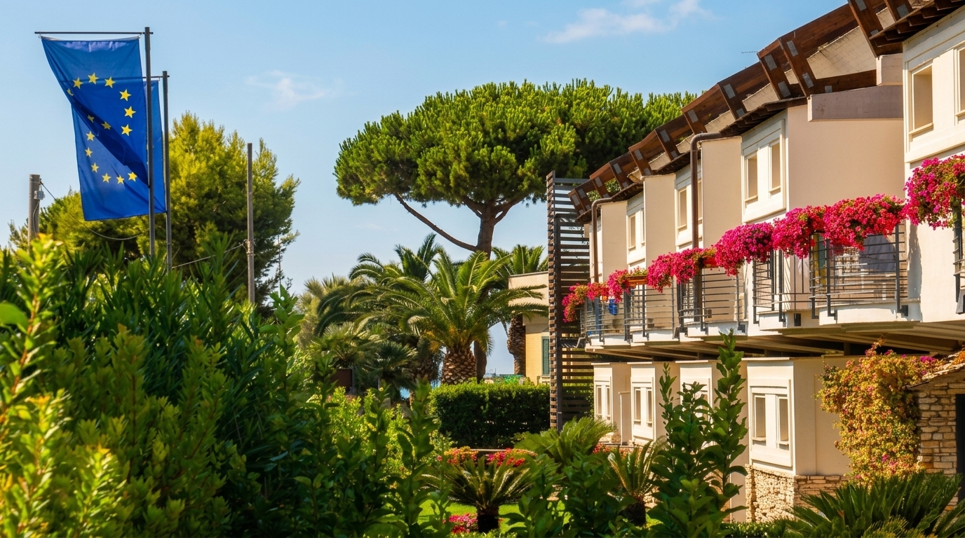 Close-up architectural detail of the ship-inspired stone facade.