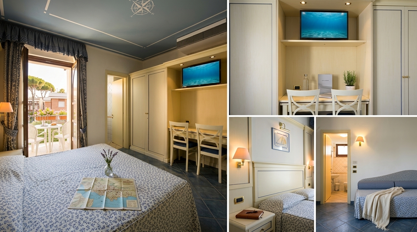 Spacious triple room configuration for families.