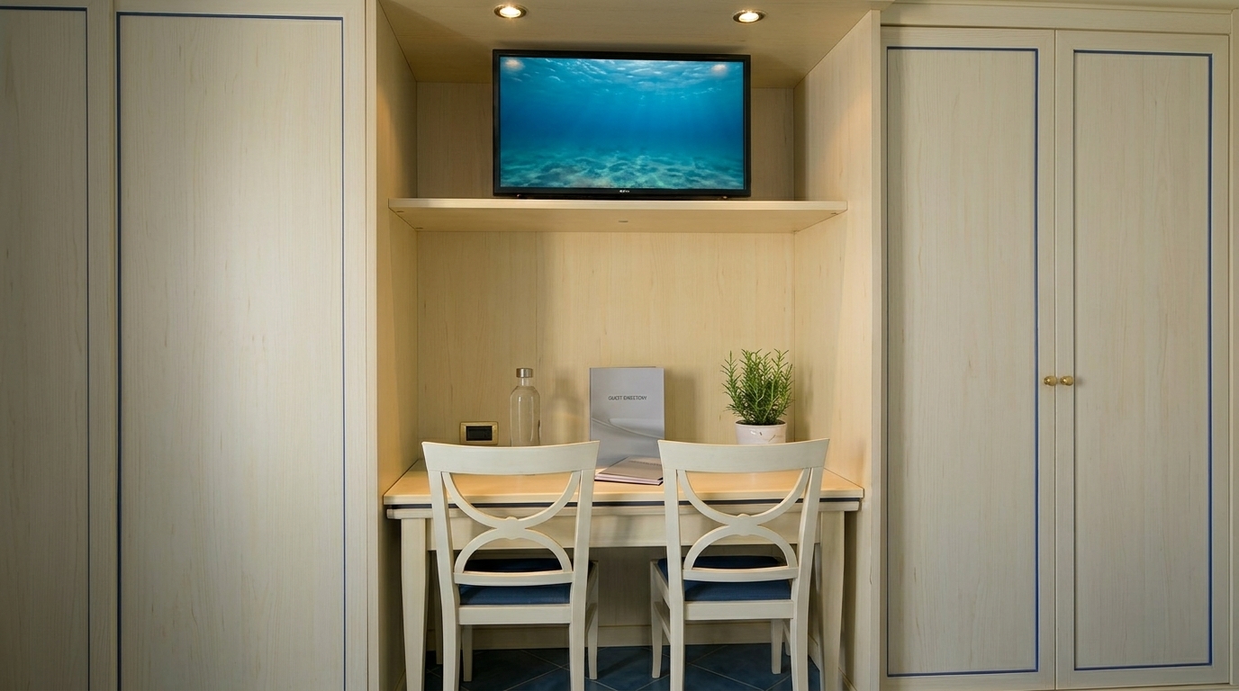 Comfortable twin room with two separate beds.