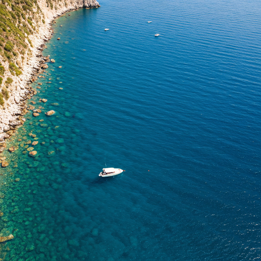 Aerial view of the Tyrrhenian Sea